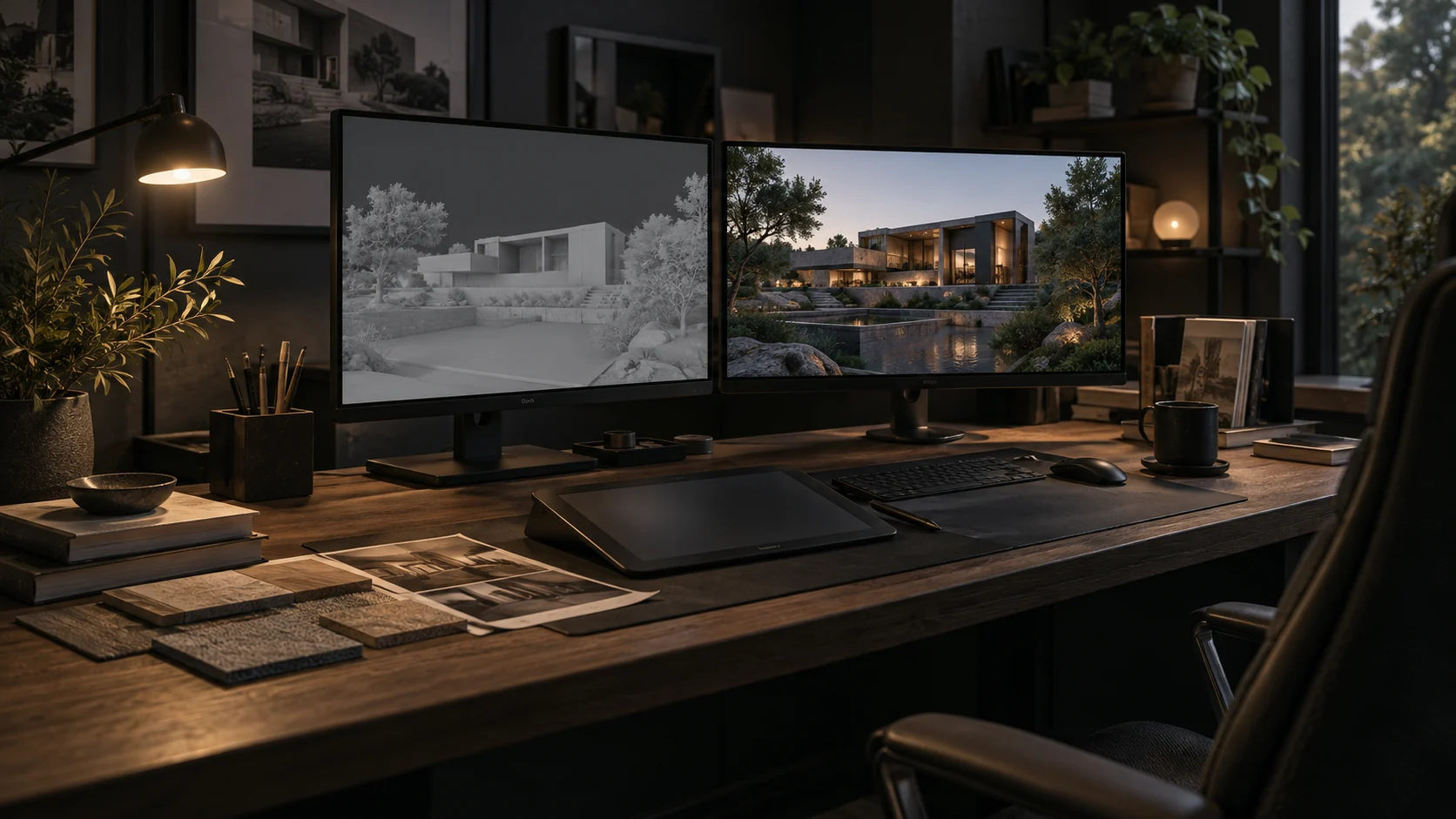 A UNVUE production workstation with a real-time scene in progress