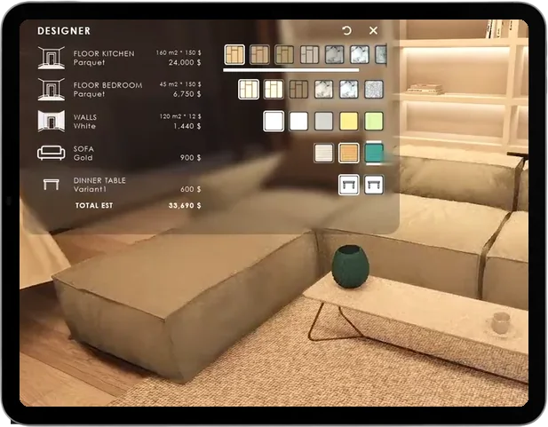 Villa Experience running in a browser on a tablet